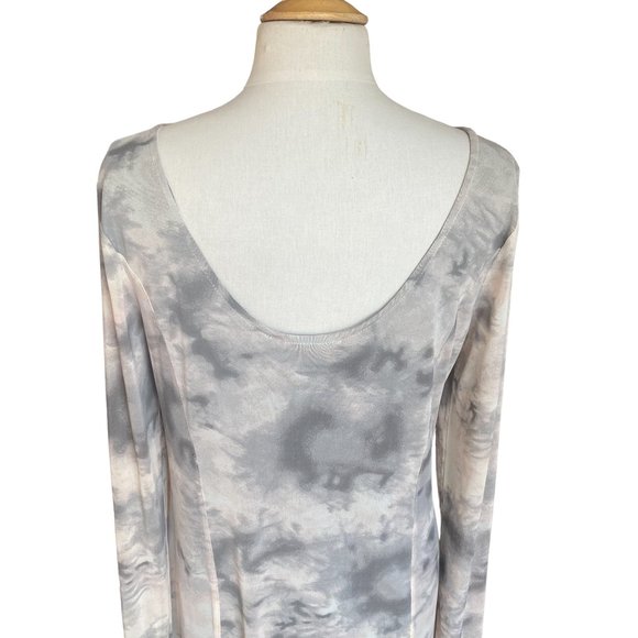 Allison Brittney Muted Long Sleeve Watercolor Sheer Midi Sheath Fairy Dress-L - Picture 9 of 13